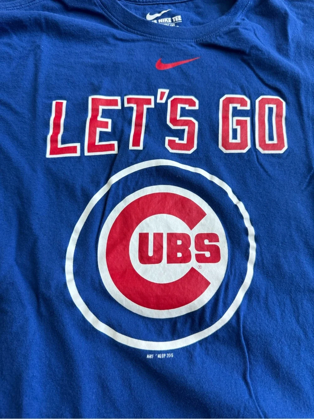 Nike Chicago Cubs Blue Graphic Logo Tee Men’s Size XL